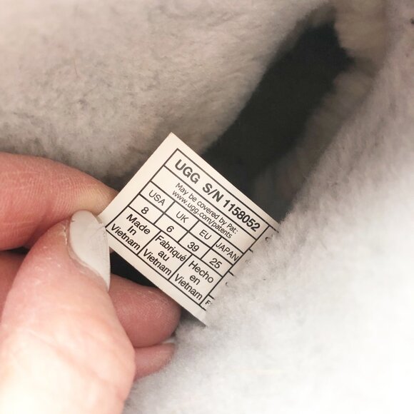 UGG Classic Zip It Mini Gray Fur Lined Suede Boots Womens 8 - Picture 11 of 12